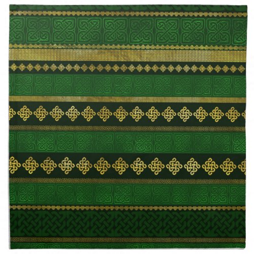 Celtic Knot Decorative Gold and Green pattern Cloth Napkin