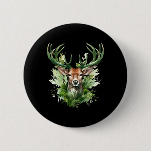 Celtic Knot Deer Irish Elk Green St. Patrick's Day Button