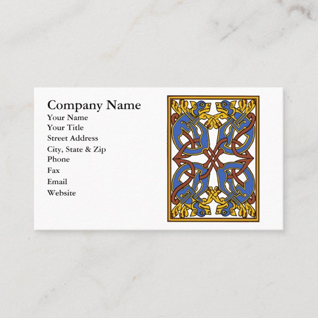 Celtic Knot Design with Hounds Business Card (Front)