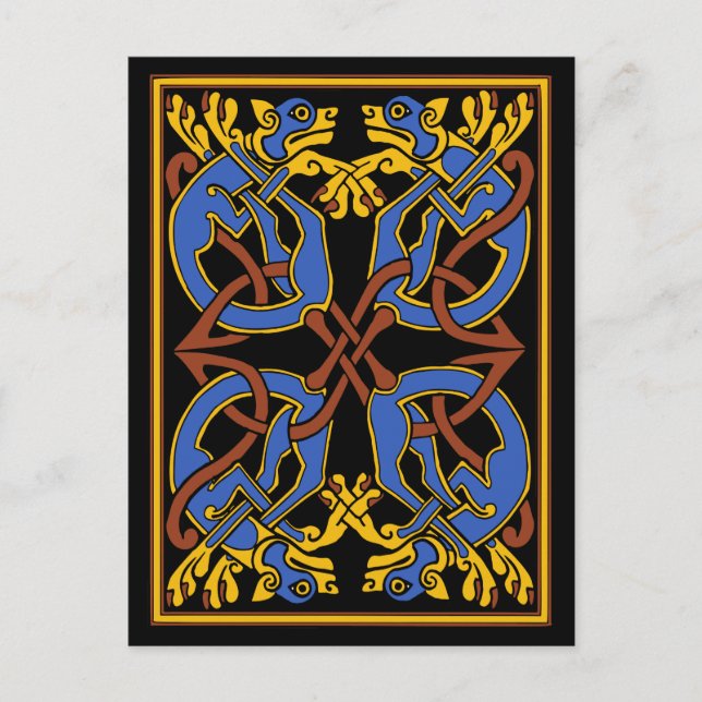 Celtic Knot Design with Hounds Postcard (Front)