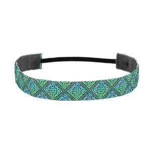 Celtic Knot - Diamond Blue Green Athletic Headband