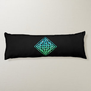 Celtic Knot - Diamond Blue Green Body Pillow