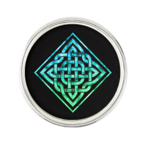 Celtic Knot _ Diamond Blue Green Design Pin
