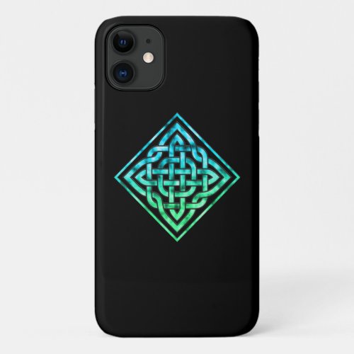 Celtic Knot _ Diamond Blue Green iPhone 11 Case