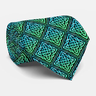 Celtic Knot - Diamond Blue Green Tie