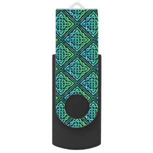 Celtic Knot - Diamond Blue Green USB Flash Drive