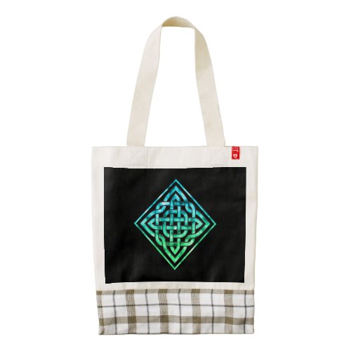 Celtic Knot _ Diamond Blue Green Zazzle HEART Tote Bag