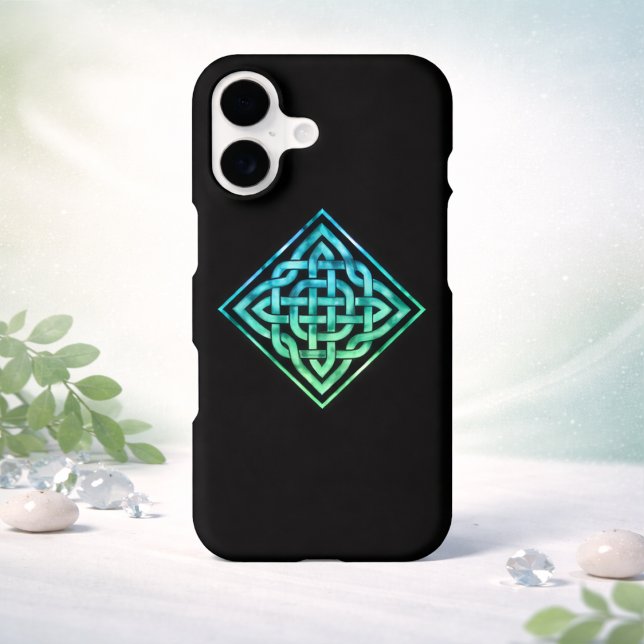 Celtic Knot - Diamond-shaped Blue Green Design Case-Mate iPhone Case (Creator Uploaded)
