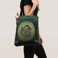 Celtic Knot Dogs Dark Washed Green Gold