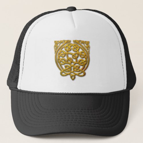 Celtic Knot Dragons  Gold Trucker Hat