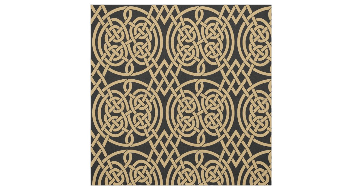 Celtic Knot "Durrow" Pattern Fabric | Zazzle.com