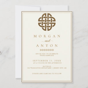 Celtic Knot Elegant Irish Wedding Invitation