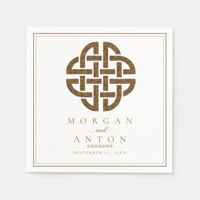 Celtic Knot | Elegant Irish Wedding Napkins (Front)