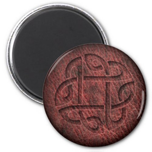 Celtic knot embossed leather magnet