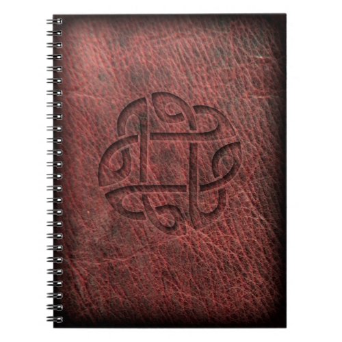 Celtic knot embossed leather notebook