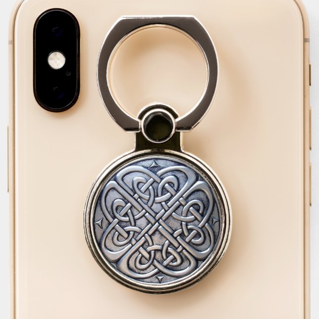 Celtic Knot Faux Metal Phone Ring Stand (Close Up)