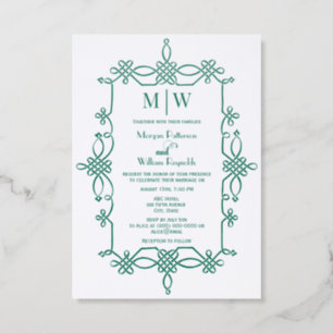 Celtic Knot Frame 2 Initial VS Fancy “AND” #8 Letterpress Photo Cards