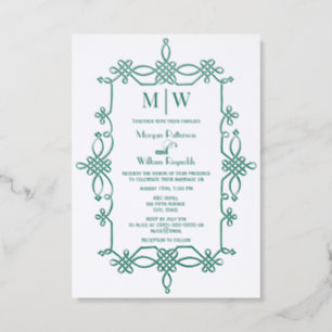 Celtic Knot Frame 2 Initial VS Fancy “AND” #8 Letterpress Photo Cards