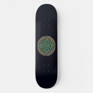 Celtic Knot Green Emblem Skateboard