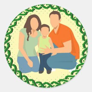 Celtic Knot Green Frame  Classic Round Sticker