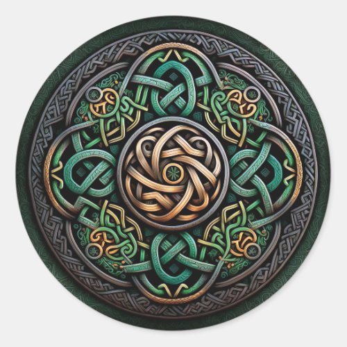 Celtic Knot Green Gold Knotwork