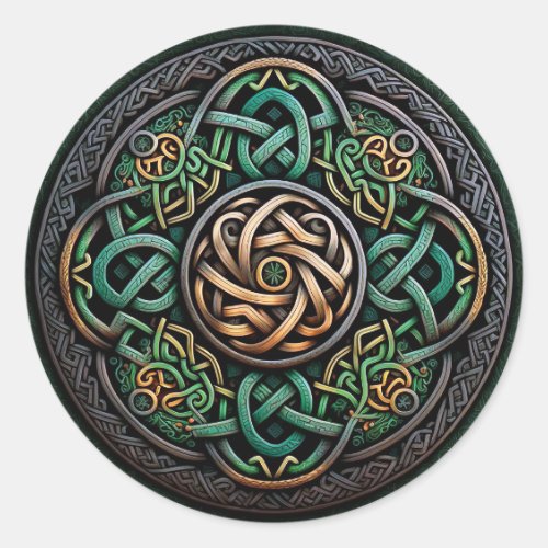 Celtic Knot Green Gold Knotwork