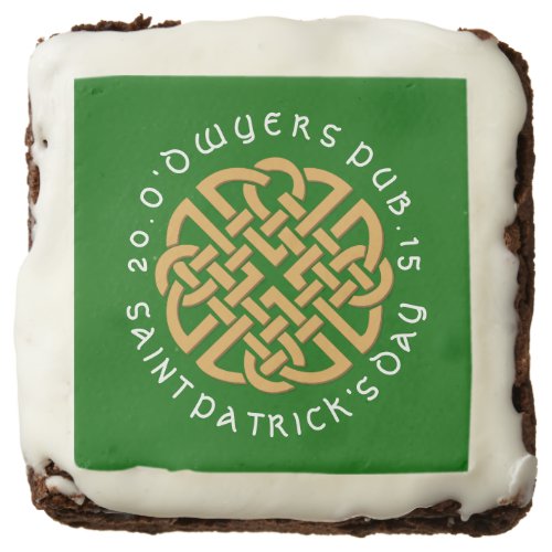 Celtic Knot Green Saint Patricks Day Irish Brownie