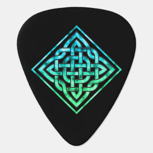Celtic Knot Guitar Pick: Blue Green Design Pick