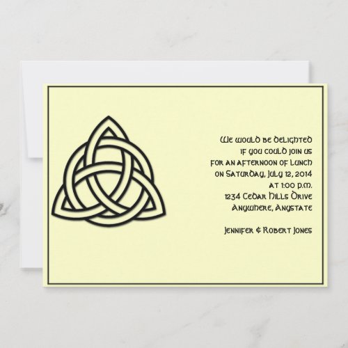 Celtic Knot in Black and Mythic Ivory Party Invitation