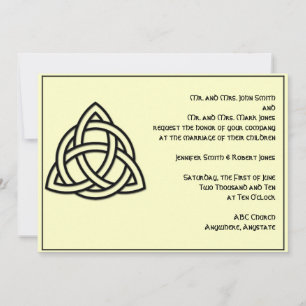 Celtic Knot in Black Ivory Wedding Invitation