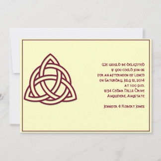 Celtic Knot in Burgandy and Mythic Ivory Party Invitation