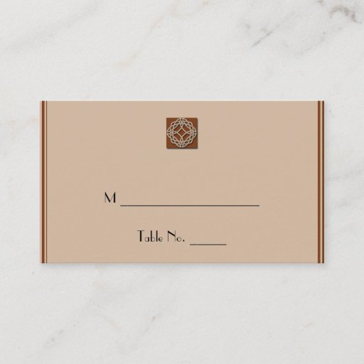 Customizable Celtic Knot in Cream and Rust Wedding Place Cards Business Card Templates