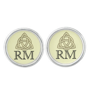 Celtic Knot in Gold and Ivory Wedding Cuff Links