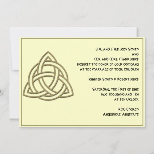 Celtic Knot in Harvest Gold and Mythic Ivory Personalized Invite