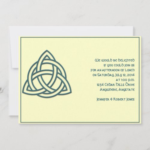 Celtic Knot in Teal and Mythic Ivory Party Invitation