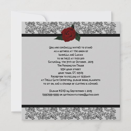 Celtic Knot Infinity Rose Goth Wedding Custom Invites