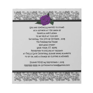 Celtic Knot Infinity Rose Goth Wedding Invitation  Notepad