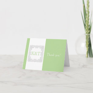 Celtic Knot Initials - Customize Background color Thank You Card