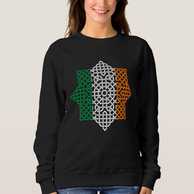Celtic Knot Ireland Flag St Patricks Day for Men W Sweatshirt (Front)