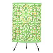 Celtic Knot Irish Braid Basketweave Modern Green Tripod Lamp (Front)