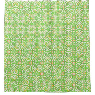 Celtic Knot Irish Braid Green Stencil Pattern Shower Curtain