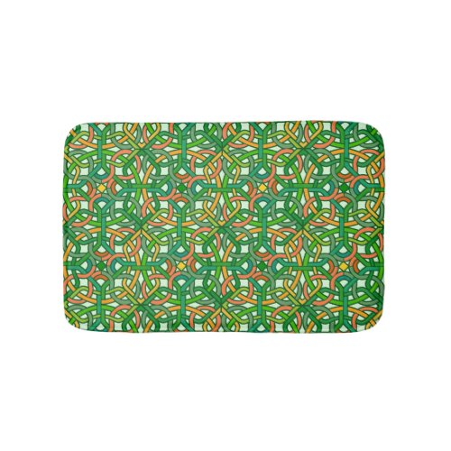 Celtic Knot Irish Braid Pattern Green Pretty Bathroom Mat