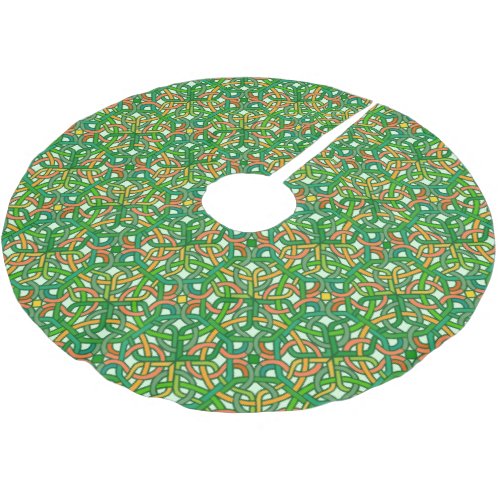 Celtic Knot Irish Braid Pattern Green Pretty Brushed Polyester Tree Skirt