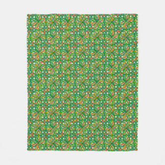 Celtic Knot Irish Braid Pattern Green Pretty Fleece Blanket
