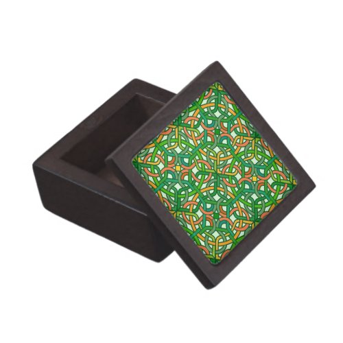Celtic Knot Irish Braid Pattern Green Pretty Gift Box