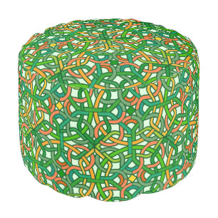 Celtic Knot Irish Braid Pattern Green Pretty Pouf