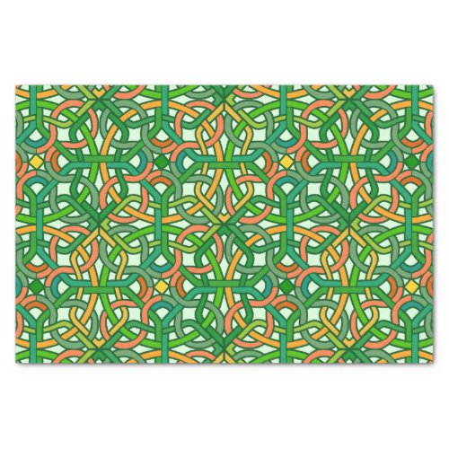 Celtic Knot Irish Braid Pattern Green Pretty Tissue Paper