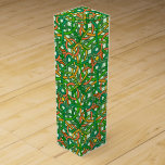 Celtic Knot Irish Braid Pattern Green Pretty Wine Box<br><div class="desc">This beautiful Celtic knotwork pattern is made in shades of green and orange and is inspired by old vintage 19th-Century stained glass designs. The vines of the interlocking Irish braid form circle and diamond shapes. This seamless pattern is perfect for anyone who loves Celtic knots.</div>
