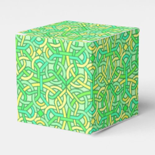 Celtic Knot Irish Braid Pattern Green Yellow Favor Boxes