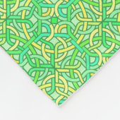 Celtic Knot Irish Braid Pattern Green Yellow Fleece Blanket (Corner)